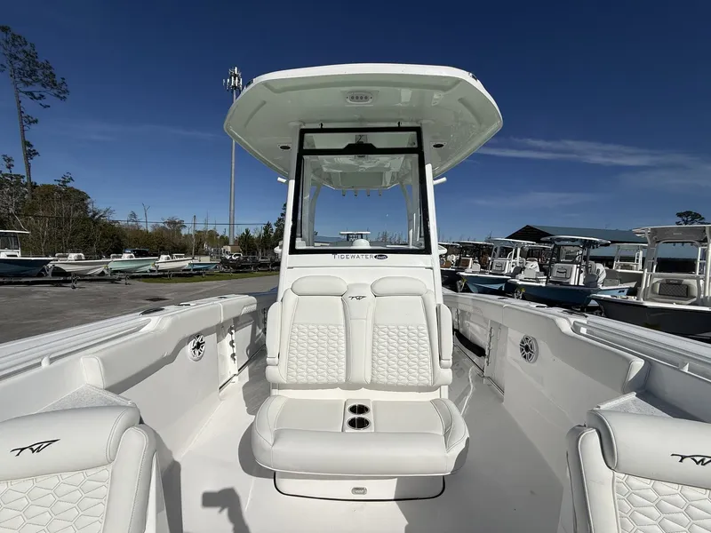 Slide: The Image of 2026 Tidewater 282 CC Adventure boat with white interior. - 8