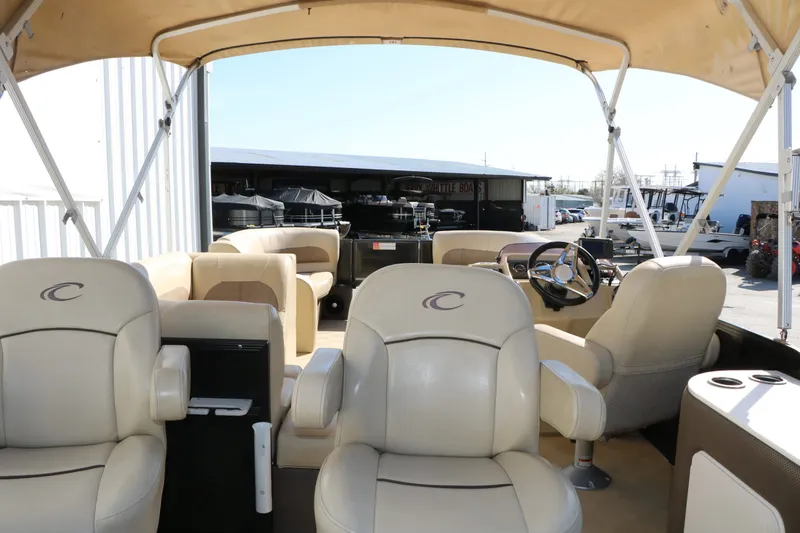 Slide: The Image of Interior view of a 2020 Crest 200 Classic Fish pontoon boat. - 19