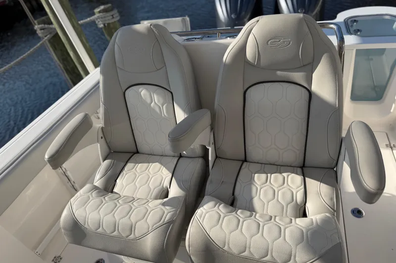 Slide: The Image of Luxury seating on 2022 Sea Fox 288 Commander boat, featuring elegant design and comfort. - 47