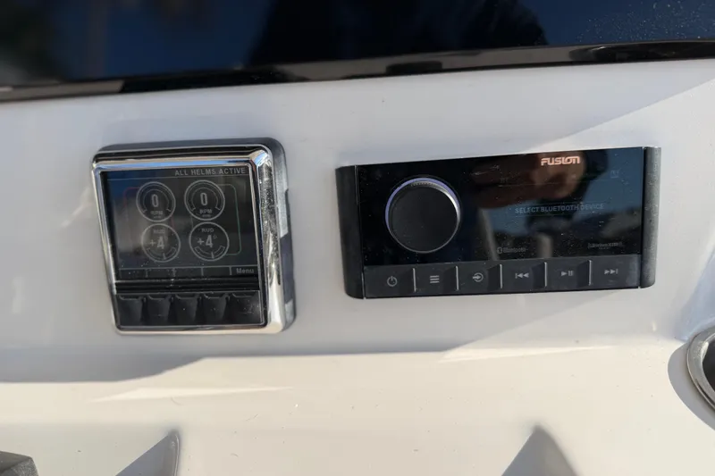 Slide: The Image of Control panel of 2022 Sea Fox 288 Commander boat with digital displays. - 49