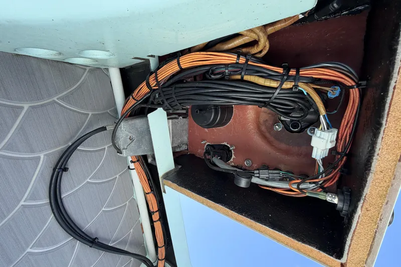 Slide: The Image of 2023 East Cape 18 EVO X boat wiring and electrical components detail. - 58