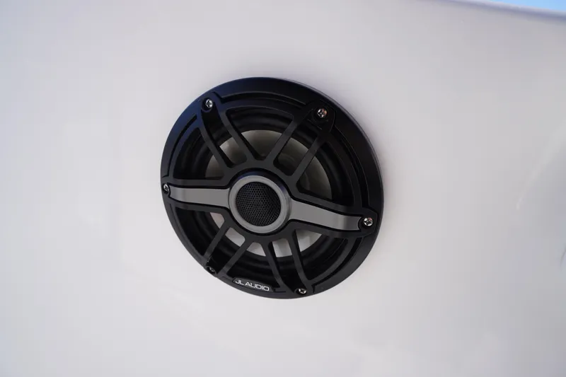 Slide: The Image of Speaker on 2026 Tidewater 232 CC Adventure boat, featuring JL Audio design. - 25