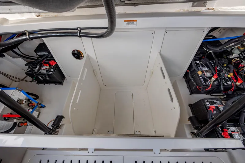 Slide: The Image of 2024 Sea Ray Sundancer 320 Outboard bathroom interior with modern design and sleek cabinetry. - 41