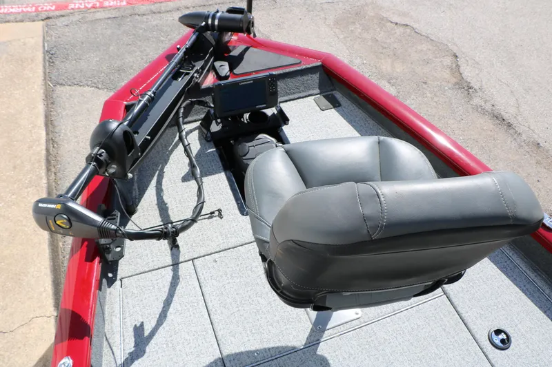 Slide: The Image of 2020 Tracker Pro Team 175 TXW Tournament Edition boat interior with seat and control panel. - 36