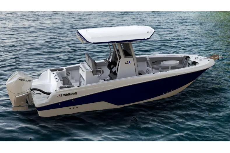 Slide: The Image of Manufacturer Provided Image: 2026 Wellcraft 243 Fisherman boat on water, featuring sleek design and modern amenities. - 44