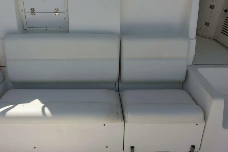 Slide: The Image of White seating area on a 2001 Tiara Yachts 4300 Open boat. - 9