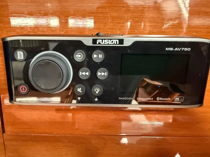 Slide: The Image of Fusion MS-AV750 audio system on 2016 Beneteau Oceanis 60 yacht, featuring Bluetooth connectivity. - 23