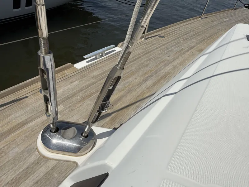 Slide: The Image of Deck of 2016 Beneteau Oceanis 60 sailboat with rigging details. - 33