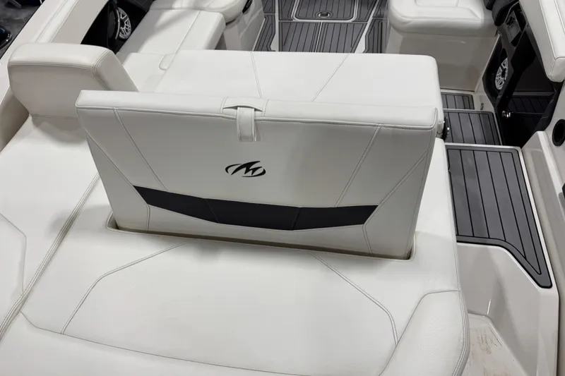 Slide: The Image of 2014 Monterey 268SS Super Sport boat interior with white seating and sleek design. - 8