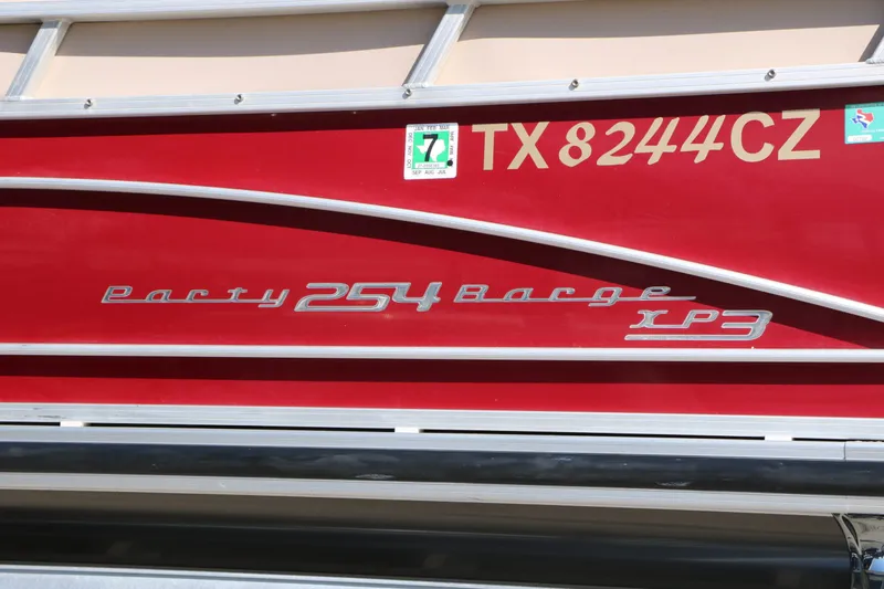 Slide: The Image of 2014 Sun Tracker Regency Party Barge 254 Xp3 boat side. - 16