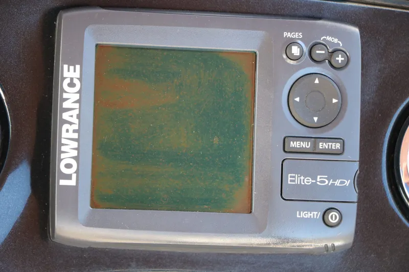 Slide: The Image of Lowrance Elite-5 HDI on 2014 Sun Tracker Party Barge. - 38