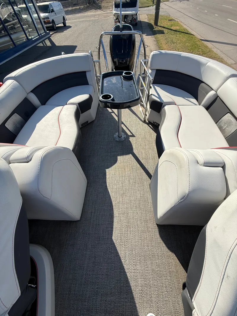 Slide: The Image of Interior of a 2021 Barletta Corsa 23QCSS Coastal Edition pontoon boat. - 6