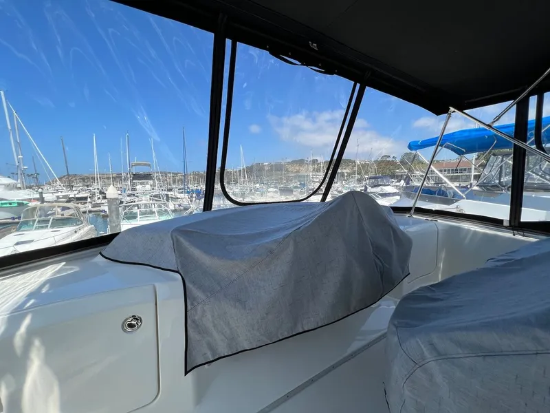 Slide: The Image of Interior of 2007 Silverton 36 Convertible with bathroom and cabinet. - 35