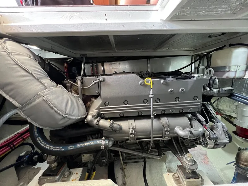 Slide: The Image of Dashboard of a 2007 Silverton 36 Convertible with instrument gauges. - 49