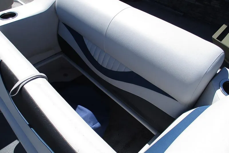 Slide: The Image of 2018 Apex Marine 820 Lanai Sport Cruise Adventure boat seating area. - 16