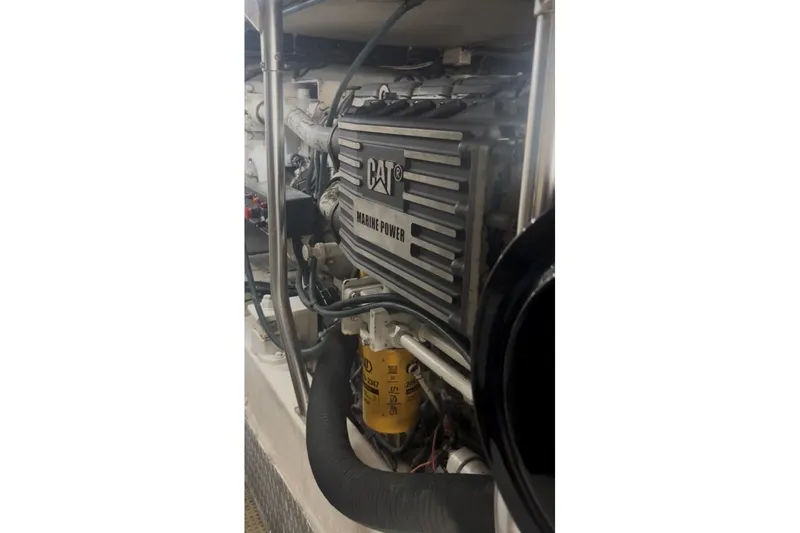 Slide: The Image of Engine of a 1998 Ocean 53 Convertible boat with CAT marine power. - 43