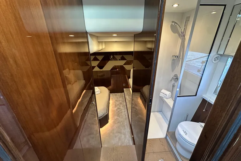 Slide: The Image of Luxurious shower and bedroom interior of 2024 Fairline Targa 45 GT yacht. - 40