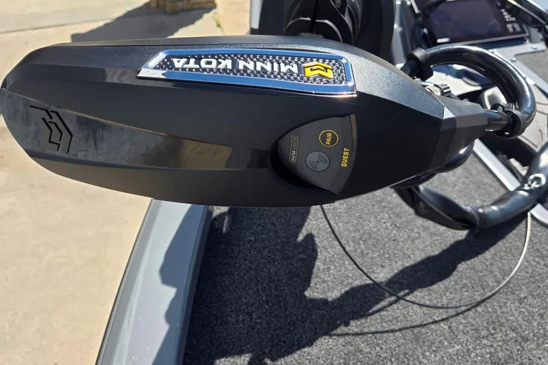 Slide: The Image of Minn Kota motor on 2026 Vexus AVX1980 boat, featuring advanced controls and sleek design. - 8