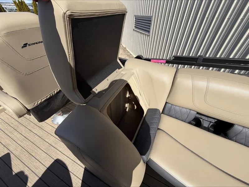 Slide: The Image of Starcraft SLS 3 2023 boat seat with storage compartment. - 20