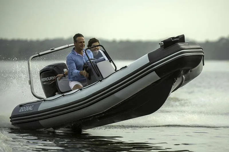 The Image of Manufacturer Provided Image: 2026 Zodiac Open 4.8 boat cruising on water. - 0