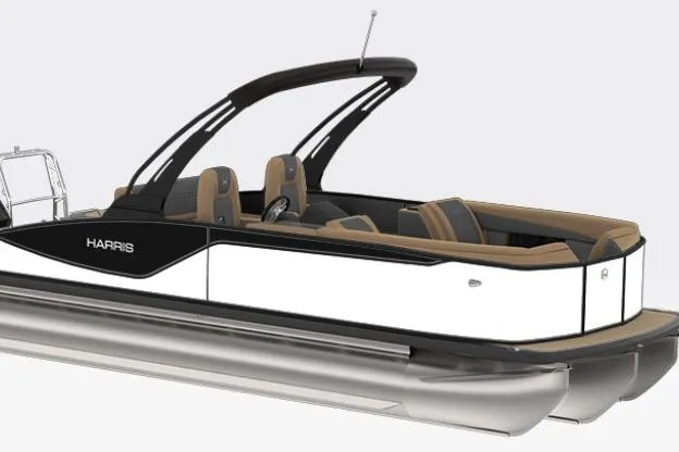 The Image of 2026 Harris Sunliner 230 pontoon boat with sleek design and modern seating. - 1