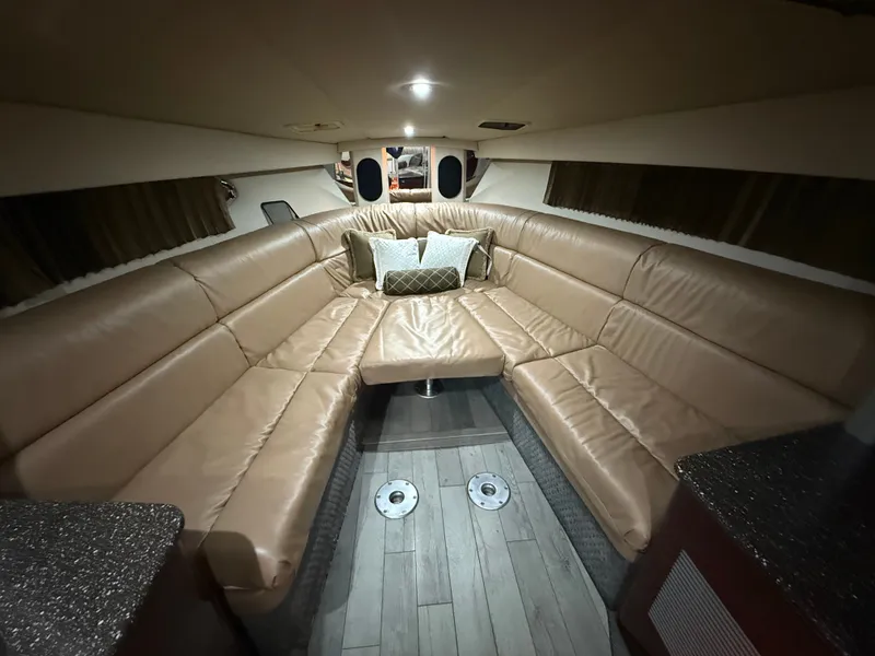 Slide: The Image of Interior of 2005 Formula 370 Super Sport with leather seating area. - 29