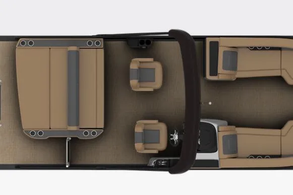 Slide: The Image of Top view of 2026 Harris Sunliner 230 pontoon boat interior layout. - 3