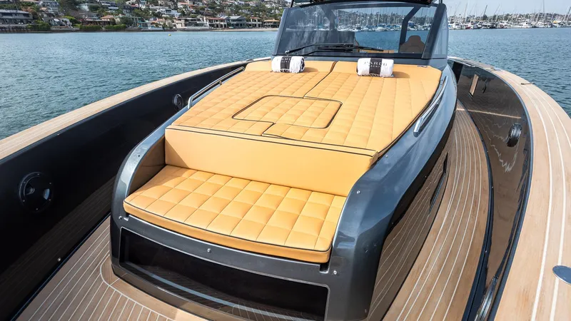 Slide: The Image of Luxurious 2022 Pardo Yachts 50 with spacious sun deck on calm waters. - 25