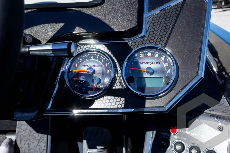 Slide: The Image of Dashboard of 2026 Vexus VXs21 boat with speedometer and tachometer. - 24