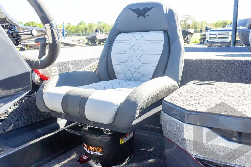 Slide: The Image of 2026 Vexus VXs21 boat seat with advanced pedestal design, featuring sleek upholstery. - 30