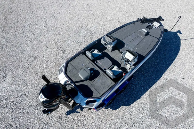 Slide: The Image of 2026 Vexus VXs21 boat, aerial view, showcasing sleek design and spacious interior. - 52