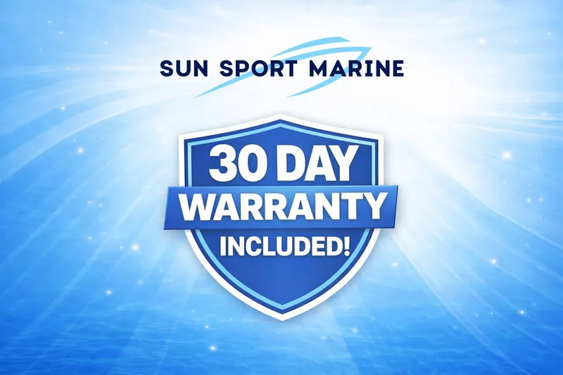 Slide: The Image of Sun Sport Marine 30-day warranty offer for 1971 Glastron/Carlson GT 15 boat. - 1