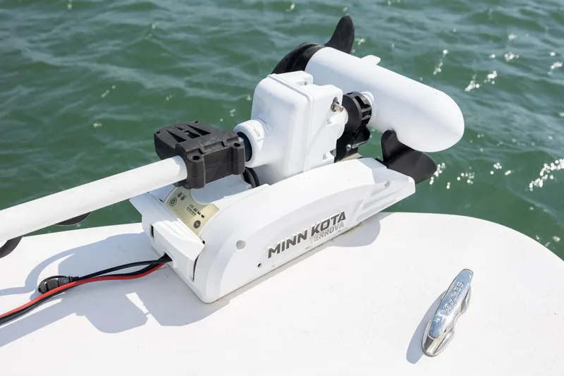 Slide: The Image of Minn Kota trolling motor on 2019 Sea Fox 220 Viper boat in water. - 19