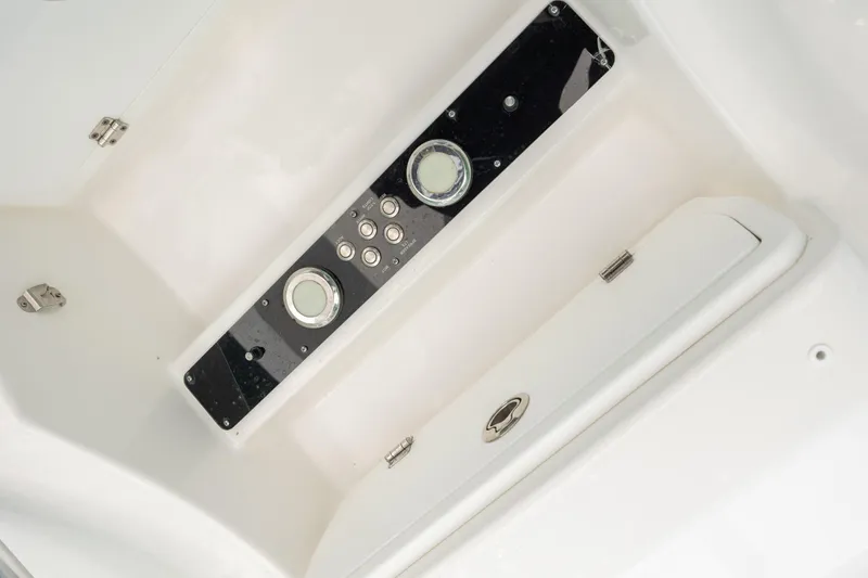 Slide: The Image of 2019 Sea Fox 220 Viper boat console with gauges and controls. - 24