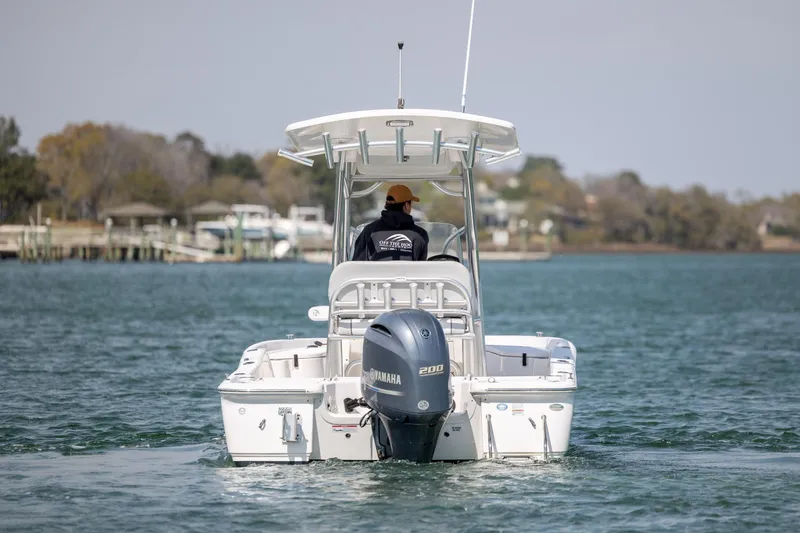 Slide: The Image of 2019 Sea Fox 220 Viper boat cruising on a calm waterway with Yamaha engine. - 6