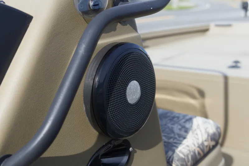 Slide: The Image of Speaker on 2023 G3 Gator Tough 18 CC boat console, featuring durable design. - 10
