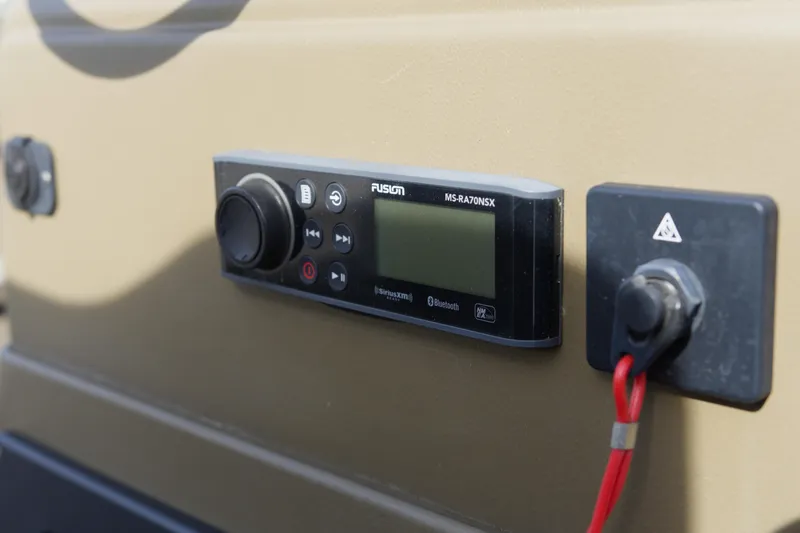 Slide: The Image of Fusion MS-RA70NSX stereo system on 2023 G3 Gator Tough 18 CC boat. - 9