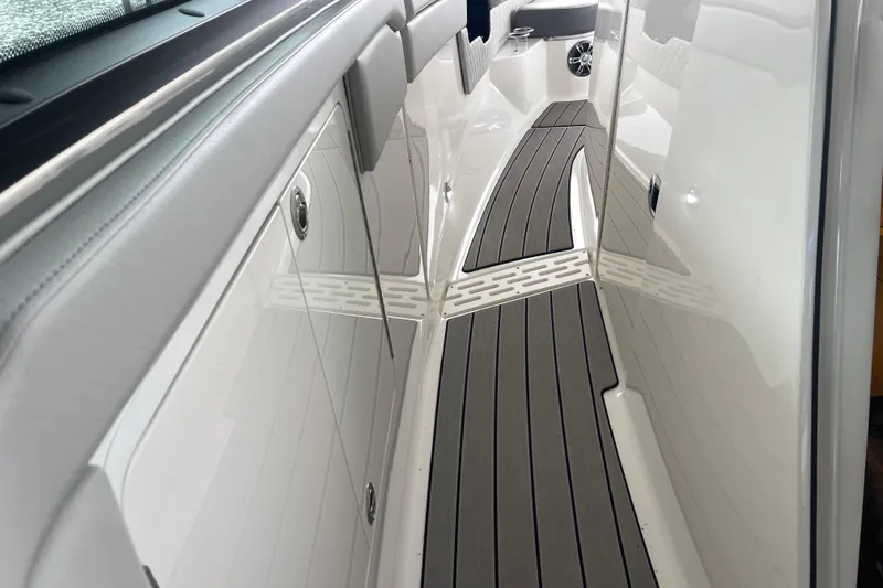 Slide: The Image of 2023 Sea Ray SLX 400 boat deck with sleek design and modern finishes. - 53