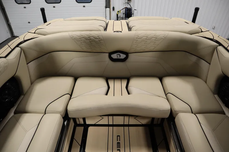 Slide: The Image of 2024 Centurion Ri230 soft cooler bag with carbon finish on boat deck. - 49