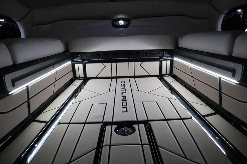 Slide: The Image of 2024 Centurion Ri230 interior with sleek, modern design and ambient lighting. - 96