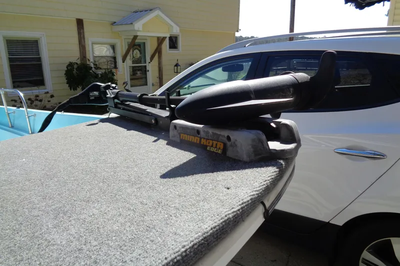 Slide: The Image of 1970 Boston Whaler 17 Montauk with Minn Kota Edge trolling motor on deck. - 10