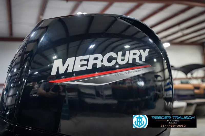 Slide: The Image of Mercury FourStroke engine on a 2022 Lund 1875 Impact boat at Reeder-Trausch Marine. - 48
