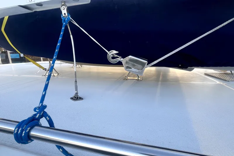 Slide: The Image of Nordic Tug 42 (2008) with secured ropes and anchor on deck. - 49