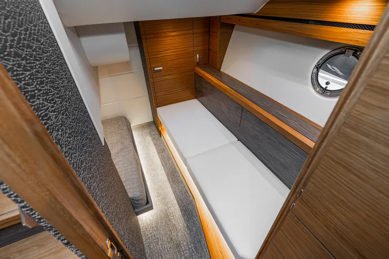 Slide: The Image of Interior of 2020 Tiara Yachts C39 Coupe with modern design. - 37