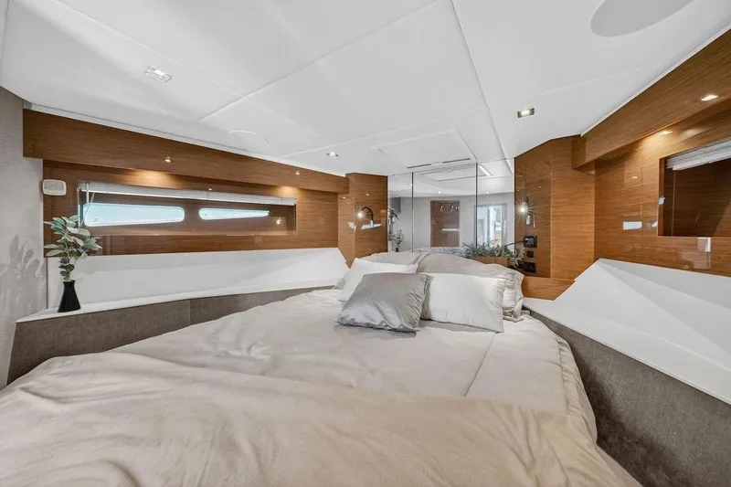 Slide: The Image of Luxurious bedroom interior of 2020 Cruisers Yachts 50 Cantius with modern design elements. - 40