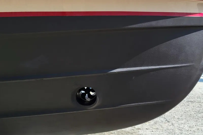 Slide: The Image of Close-up of 2019 Ranger Tugs R-31-S hull with thruster detail. - 6