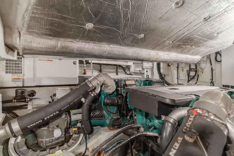 Slide: The Image of Engine room of 2012 Sunseeker Portofino 48 yacht with Volvo Penta components. - 26
