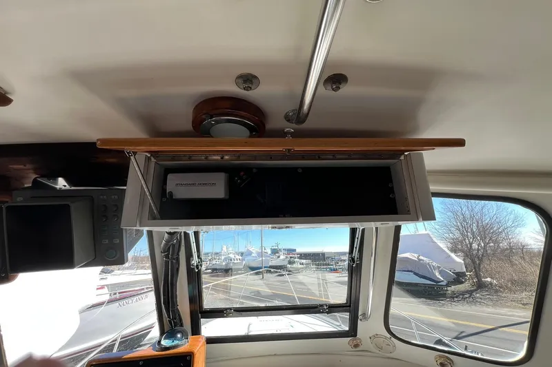 Slide: The Image of Interior view of 1976 Rare HARRIS 36 EXPRESS boat cockpit with navigation equipment. - 20