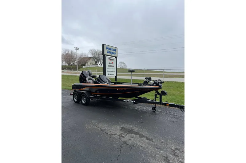 The Image of 2019 Nitro Z18 boat at Port of Jasper, parked on a trailer. - 1