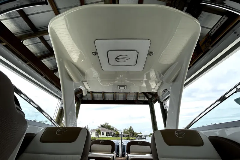 Slide: The Image of 2017 Crownline Eclipse E29 XS boat interior with sleek design and comfortable seating. - 65